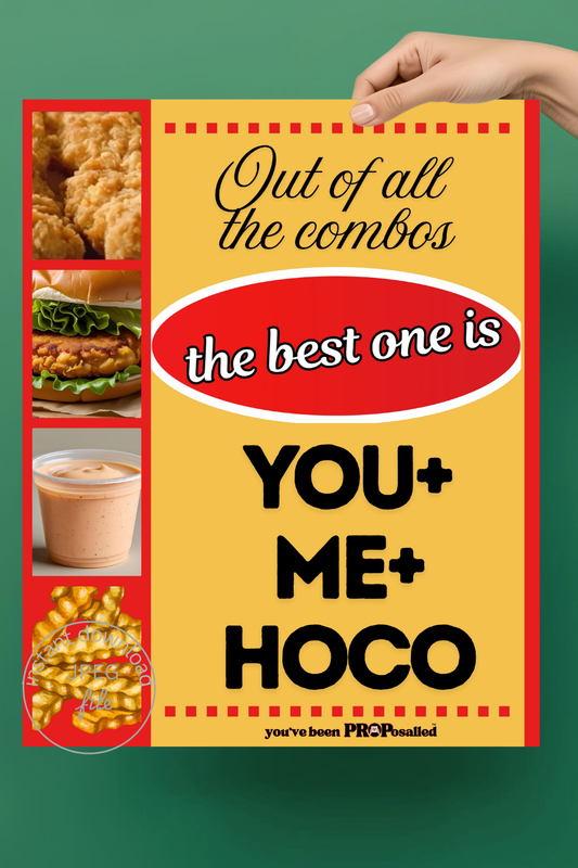 PROPosalled Homecoming Poster, Chicken Fast Food Theme HOCO Proposal Prop