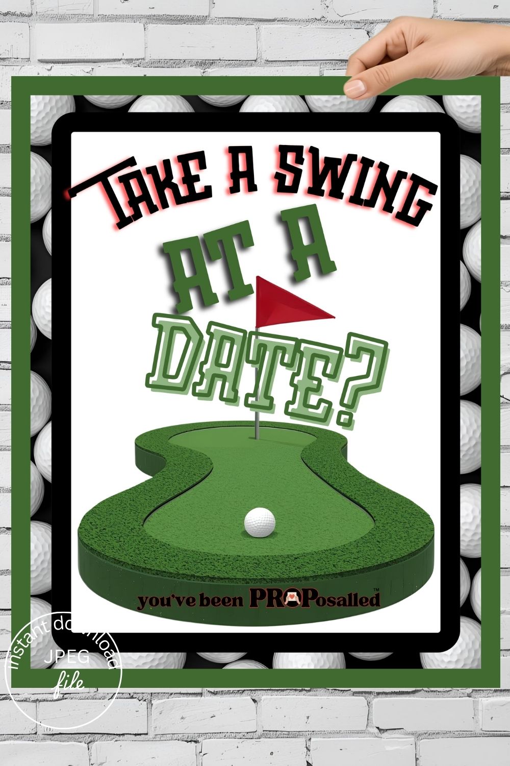 PROPosalled Sign to Ask Someone Out on a Date, Golf Date Proposal Prop