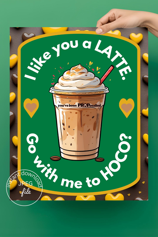 PROPosalled Homecoming Poster, Coffee Theme HOCO Proposal Prop