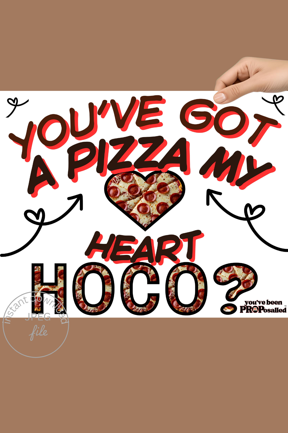 PROPosalled Homecoming Poster, Pizza Theme HOCO Proposal Prop