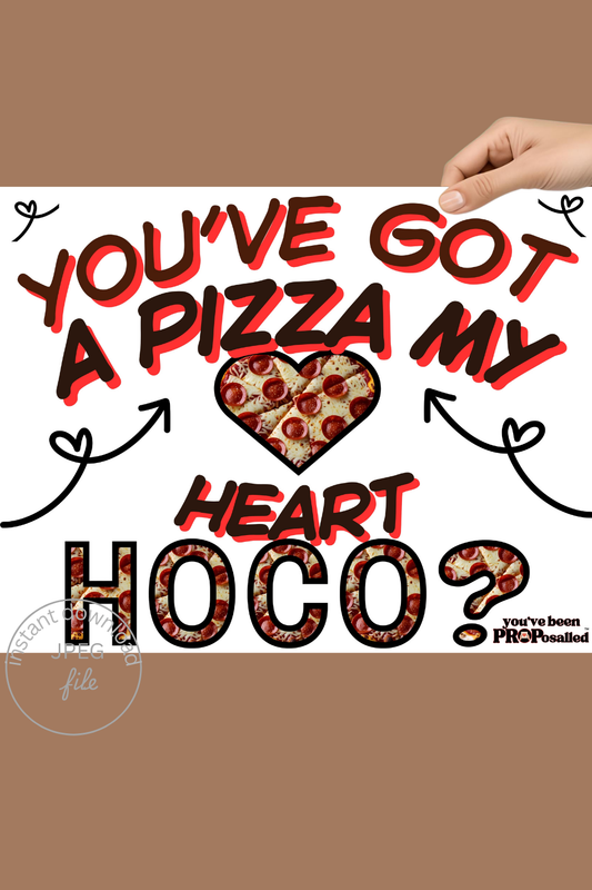 PROPosalled Homecoming Poster, Pizza Theme HOCO Proposal Prop