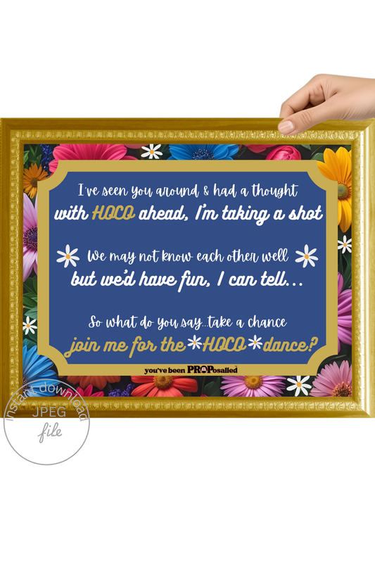 PROPosalled Homecoming Poster, Poem Conversation Starter Theme HOCO Proposal Prop