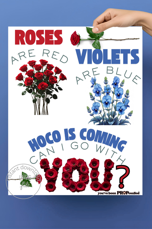 PROPosalled Homecoming Poster, Roses Theme HOCO Proposal Prop
